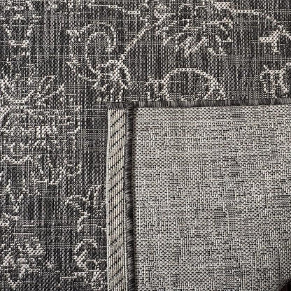 SAFAVIEH Washable Rug Outdoor Courtyard Collection - 2' x 3'7", Black & Ivory, Non-Shedding & Easy Cleaning, Ideal for Patio, Front Door, Entryway, Doormat (CY8680-36621)