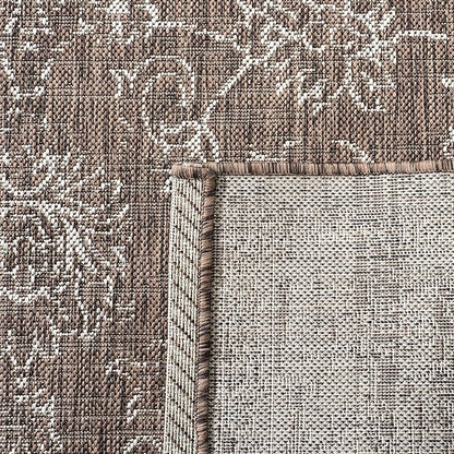 SAFAVIEH Washable Rug Outdoor Courtyard Collection - 2' x 3'7", Brown & Ivory, Non-Shedding & Easy Cleaning, Ideal for Patio, Front Door, Entryway, Doormat (CY8680-36321)