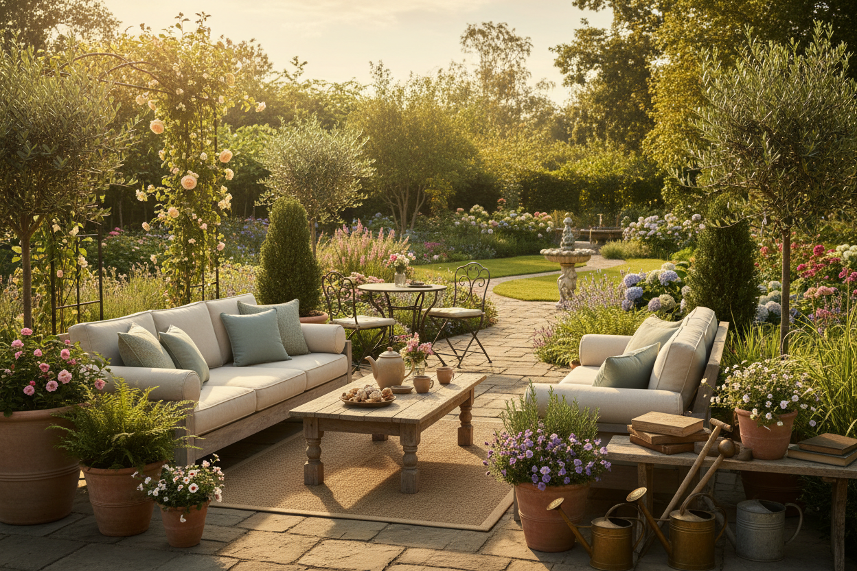 At Golden Patio Garden, we’re passionate about helping you create outdoor spaces that inspire, relax, and delight. From cozy patios to sprawling backyards, our mission is to provide high-quality garden supplies, tools, and décor that turn every garden into a golden oasis. (make it real photo)
